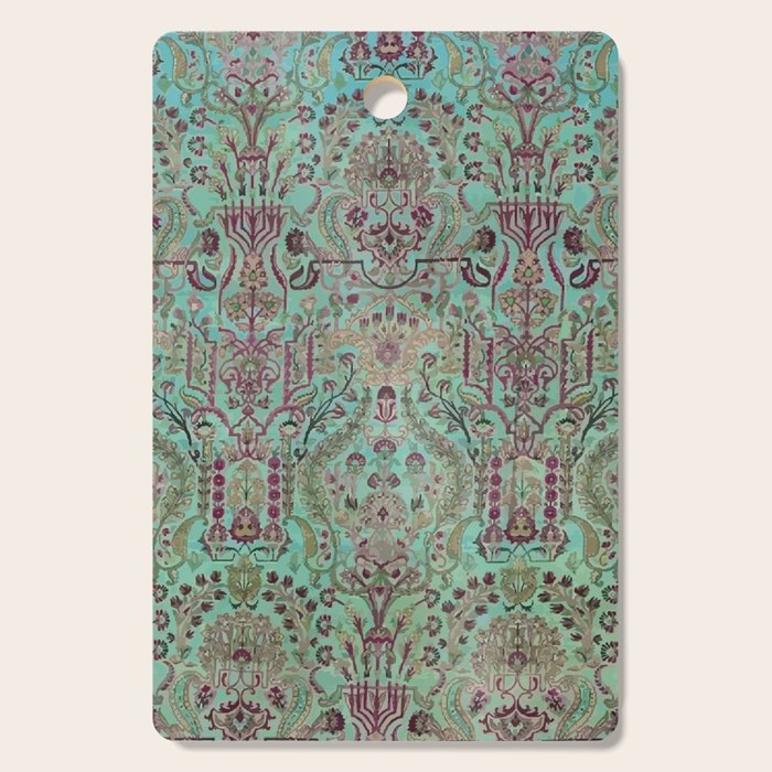 Persian Kirman Rug Floral Pattern Cute Abstract Flowers Cutting Board Gallery Image 1