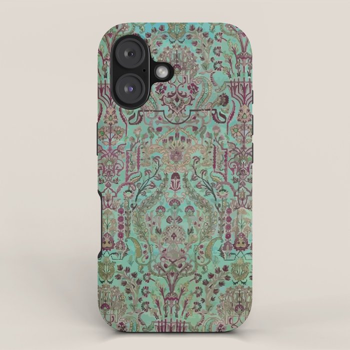 Persian Kirman Rug Floral Pattern Cute Abstract Flowers iPhone Case Gallery Image 1