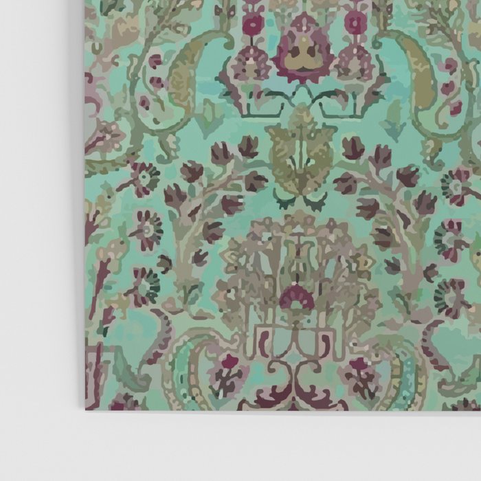 Persian Kirman Rug Floral Pattern Cute Abstract Flowers Poster Gallery Image 3