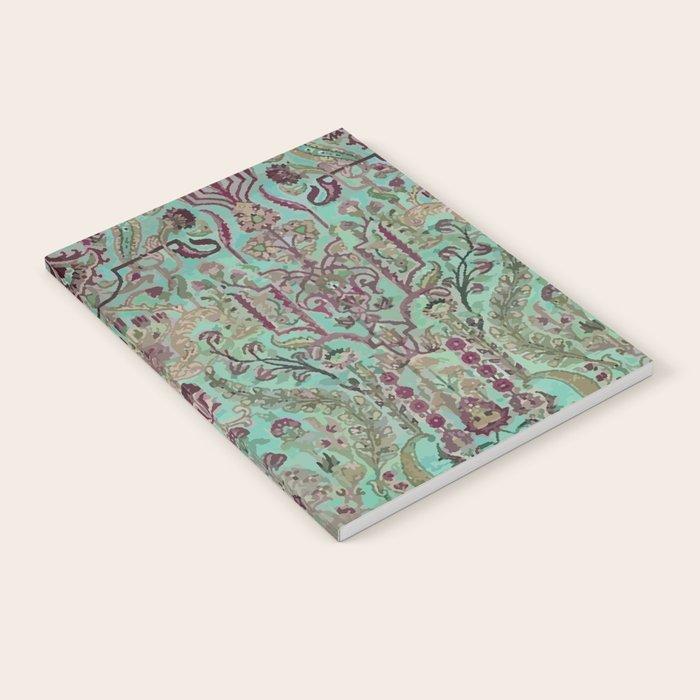 Persian Kirman Rug Floral Pattern Cute Abstract Flowers Notebook Gallery Image 2