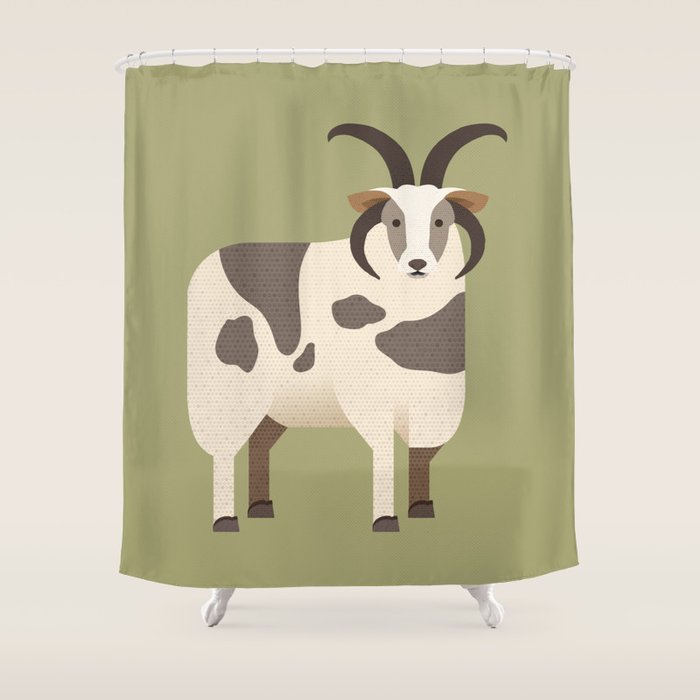 Whimsy Jacob Sheep Shower Curtain Gallery Image 1