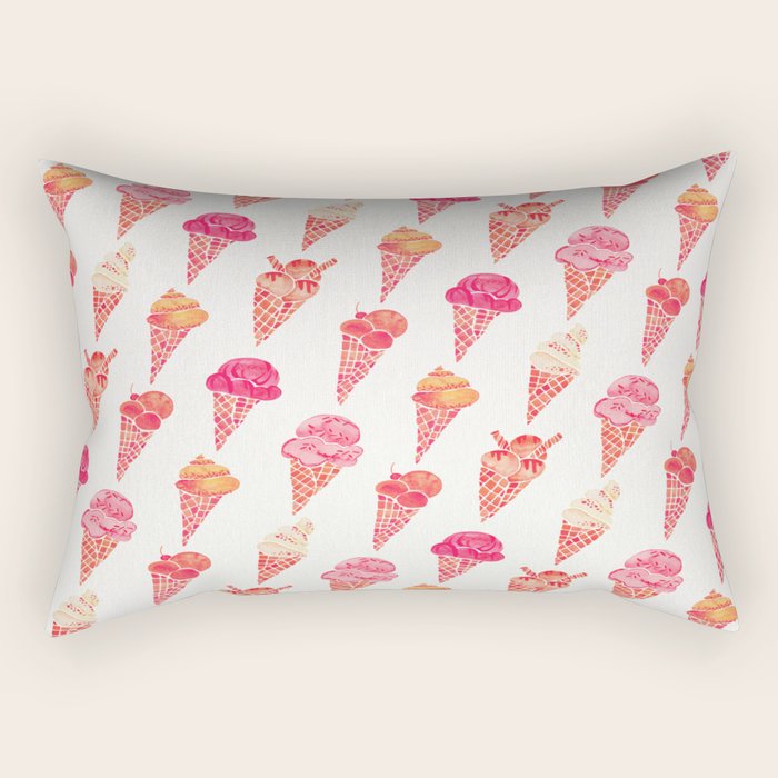 Ice Cream Cones - Pink & Peach Palette Rectangular Pillow Gallery Image 2