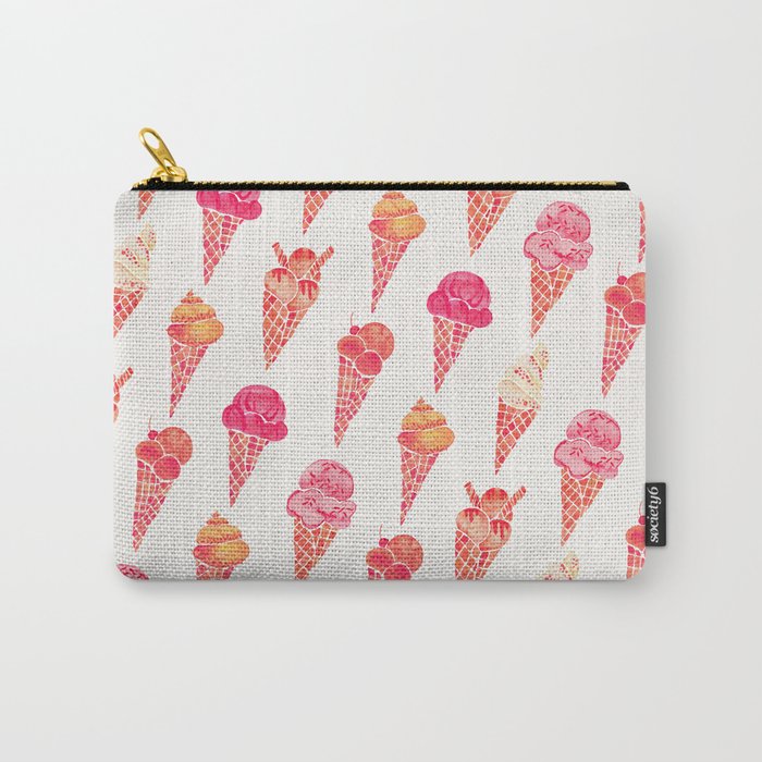 Ice Cream Cones - Pink & Peach Palette Carry All Pouch Gallery Image 1