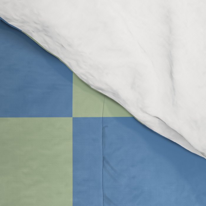 Blue and Light Green Checkerboard Pattern Comforter Gallery Image 4