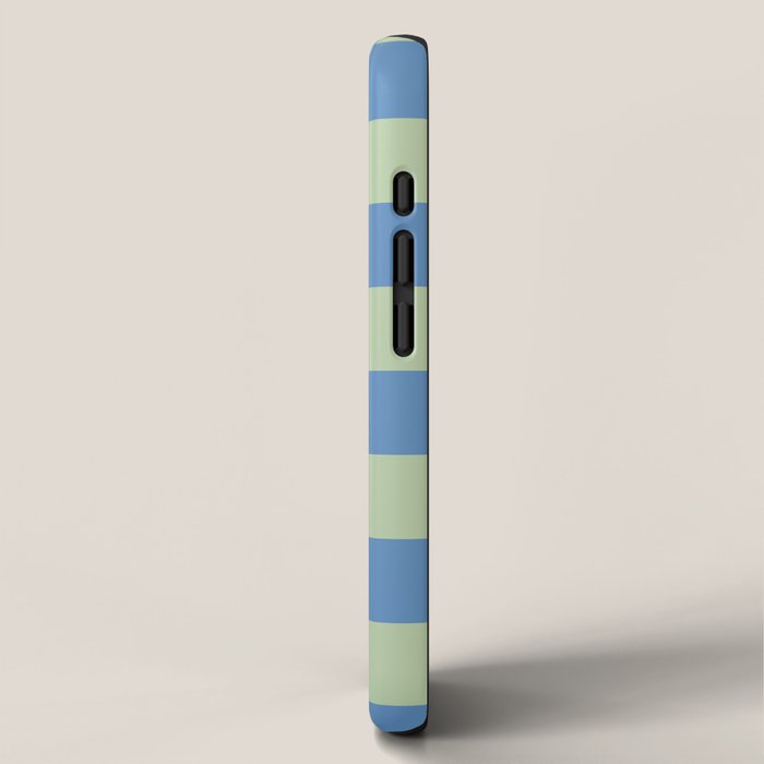 Blue and Light Green Checkerboard Pattern iPhone Case Gallery Image 2