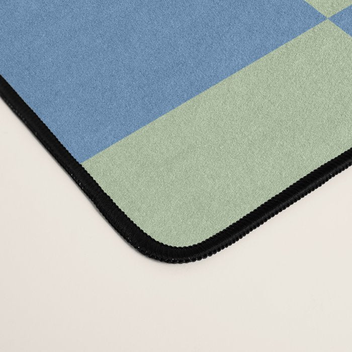 Blue and Light Green Checkerboard Pattern Desk Mat Gallery Image 4