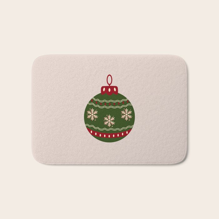 Christmas Bauble Green And Red Bath Mat Gallery Image 1