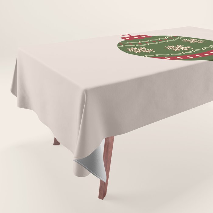 Christmas Bauble Green And Red Tablecloth Gallery Image 1