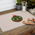 Christmas Bauble Green And Red Outdoor Rug Gallery Image 2