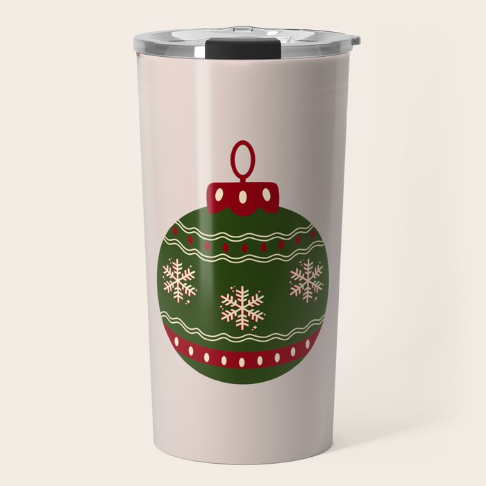 Christmas Bauble Green And Red Travel Mug Gallery Image 1