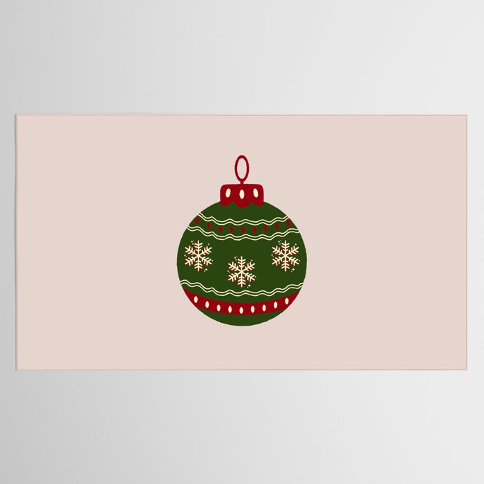 Christmas Bauble Green And Red Tablecloth Gallery Image 2