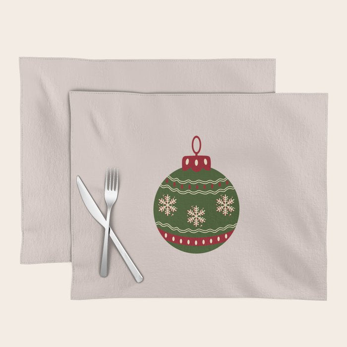 Christmas Bauble Green And Red Placemat Gallery Image 1