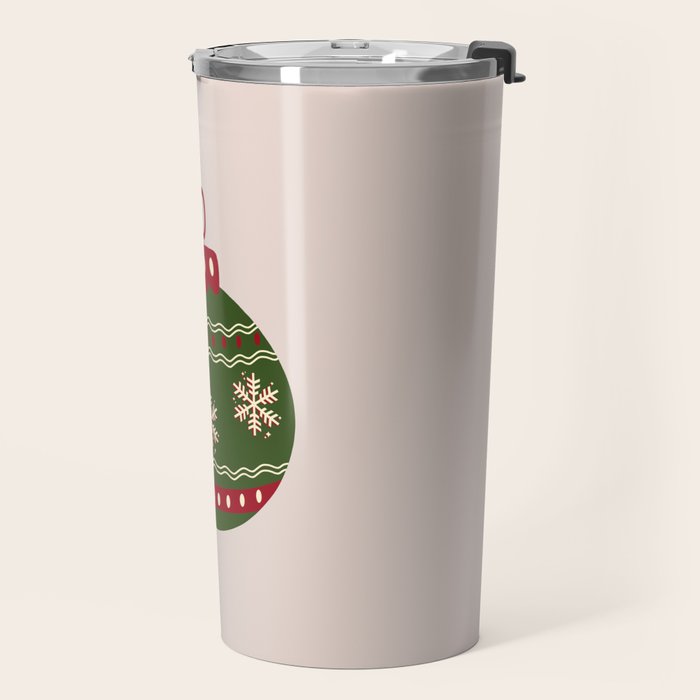 Christmas Bauble Green And Red Travel Mug Gallery Image 2
