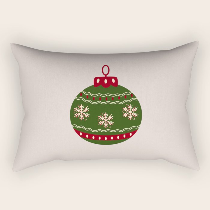 Christmas Bauble Green And Red Rectangular Pillow Gallery Image 1
