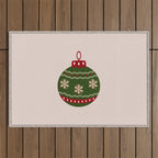 Christmas Bauble Green And Red Outdoor Rug Gallery Image 1