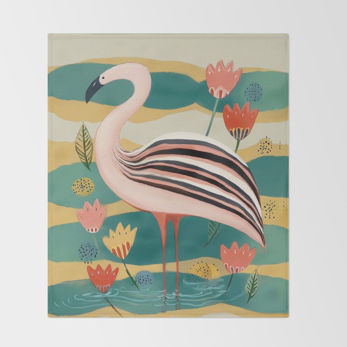 Pink Flamingo Throw Blanket Gallery Image 2