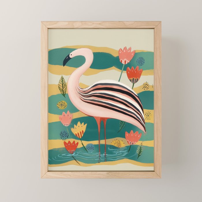 Pink Flamingo Mini Art Print Gallery Image 1