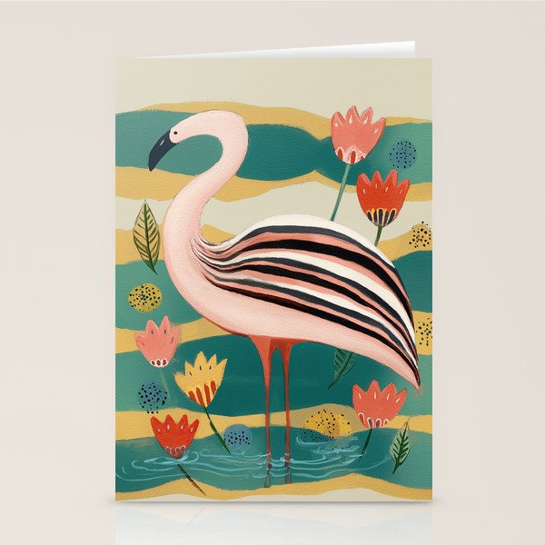 Pink Flamingo Stationery Card Gallery Image 1