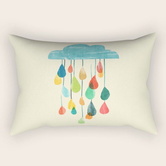 cloudy with a chance of rainbow Rectangular Pillow Gallery Image 2