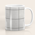 Large Grid Pattern - Grey Coffee Mug Gallery Image 1