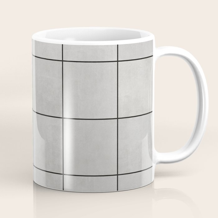 Large Grid Pattern - Grey Coffee Mug Gallery Image 1