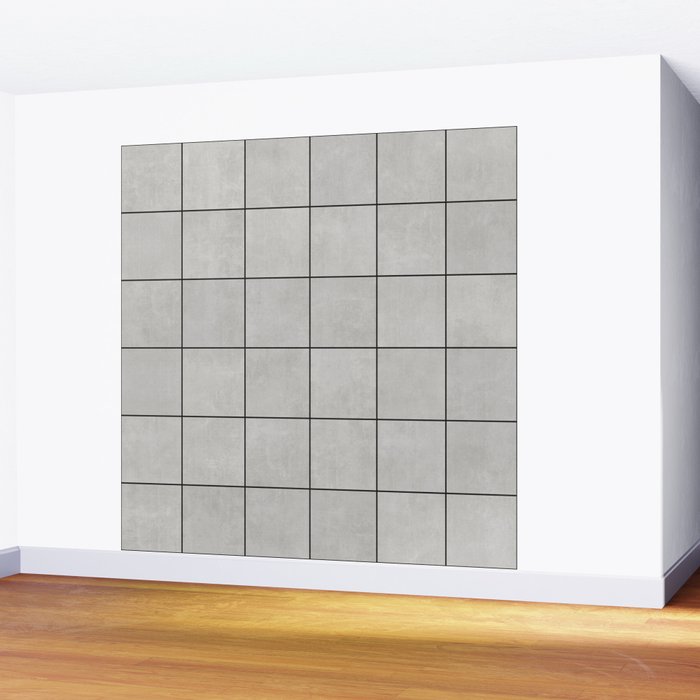 Large Grid Pattern - Grey Wall Mural Gallery Image 2