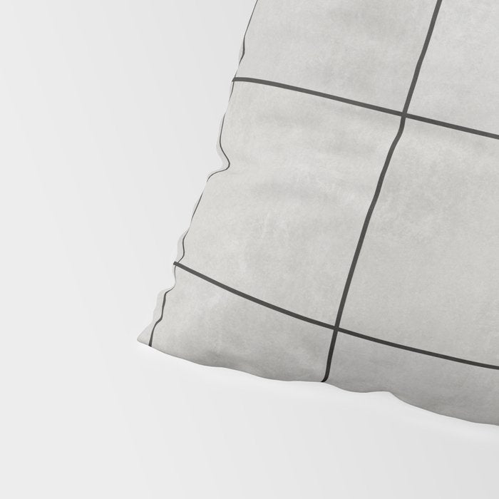 Large Grid Pattern - Grey Pillow Sham Gallery Image 4