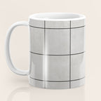 Large Grid Pattern - Grey Coffee Mug Gallery Image 3