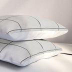 Large Grid Pattern - Grey Pillow Sham Gallery Image 3