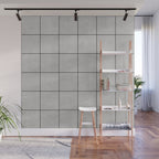 Large Grid Pattern - Grey Wall Mural Gallery Image 1