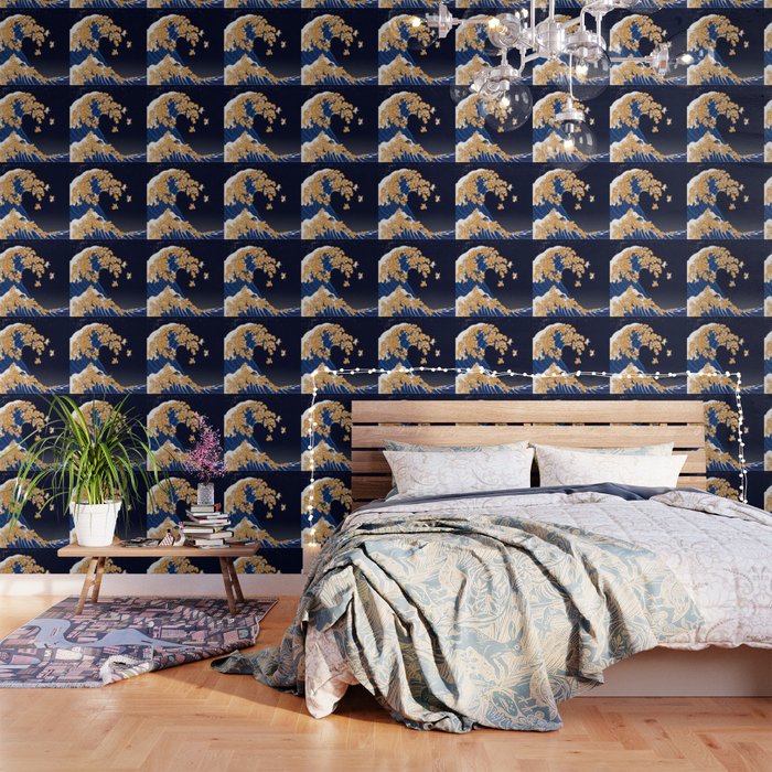 Shiba Inu The Great Wave in Night Wallpaper Gallery Image 3