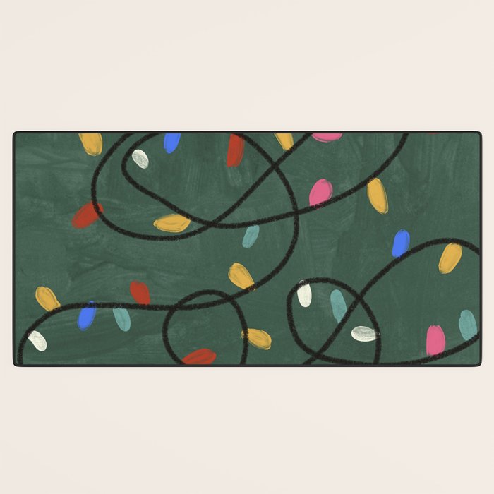Christmas fairy lights Desk Mat Gallery Image 3
