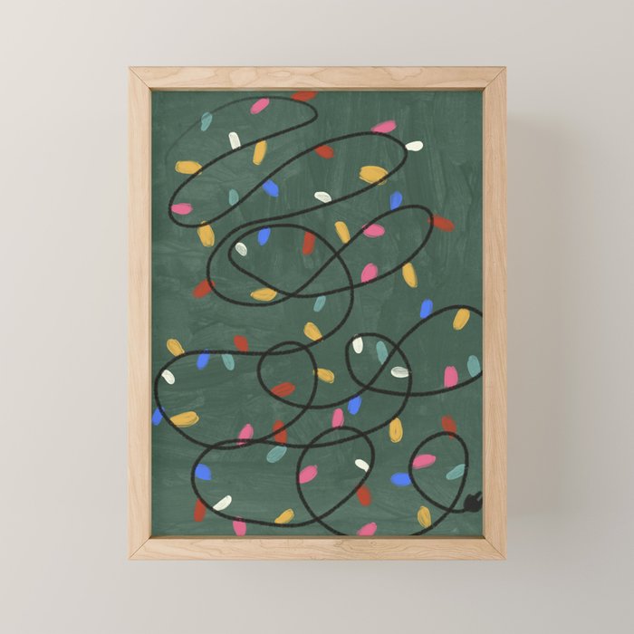 Christmas fairy lights Mini Art Print Gallery Image 1