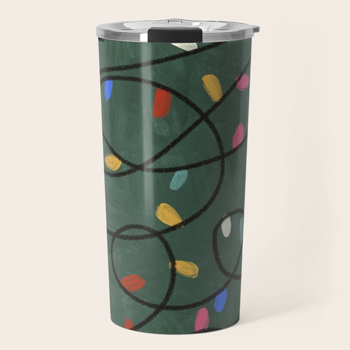 Christmas fairy lights Travel Mug Gallery Image 1