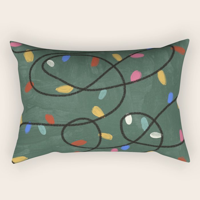 Christmas fairy lights Rectangular Pillow Gallery Image 1