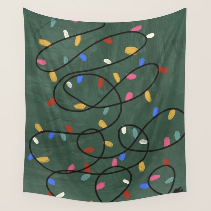 Christmas fairy lights Wall Tapestry Gallery Image 4