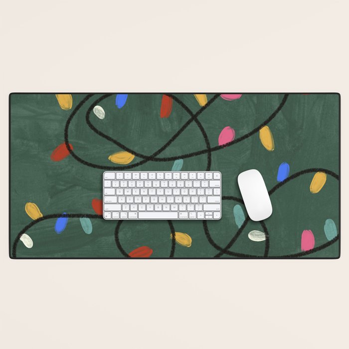 Christmas fairy lights Desk Mat Gallery Image 1