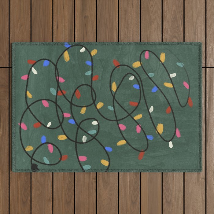Christmas fairy lights Outdoor Rug Gallery Image 1