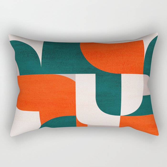 Mid century landscape Rectangular Pillow Gallery Image 1
