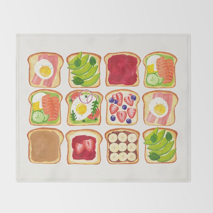 The Toast Club: Brunch Art Throw Blanket Gallery Image 2