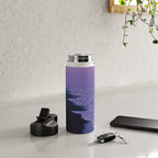 PURPLE MAGIC | seascape | glitter collage art | aesthetic of nature | yana potter digital art Water Bottle Gallery Image 4