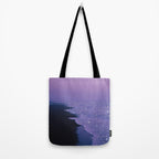 PURPLE MAGIC | seascape | glitter collage art | aesthetic of nature | yana potter digital art Tote Bag Gallery Image 2