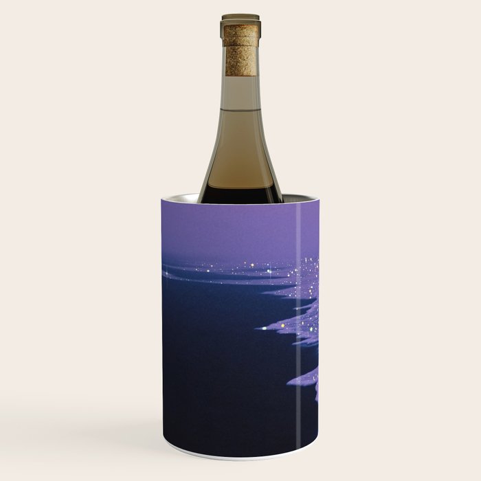PURPLE MAGIC | seascape | glitter collage art | aesthetic of nature | yana potter digital art Wine Chiller Gallery Image 2
