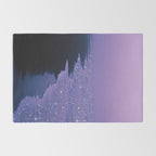 PURPLE MAGIC | seascape | glitter collage art | aesthetic of nature | yana potter digital art Rug Gallery Image 2