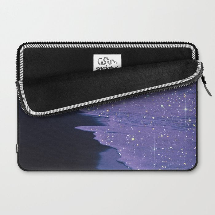 PURPLE MAGIC | seascape | glitter collage art | aesthetic of nature | yana potter digital art Laptop Sleeve Gallery Image 2
