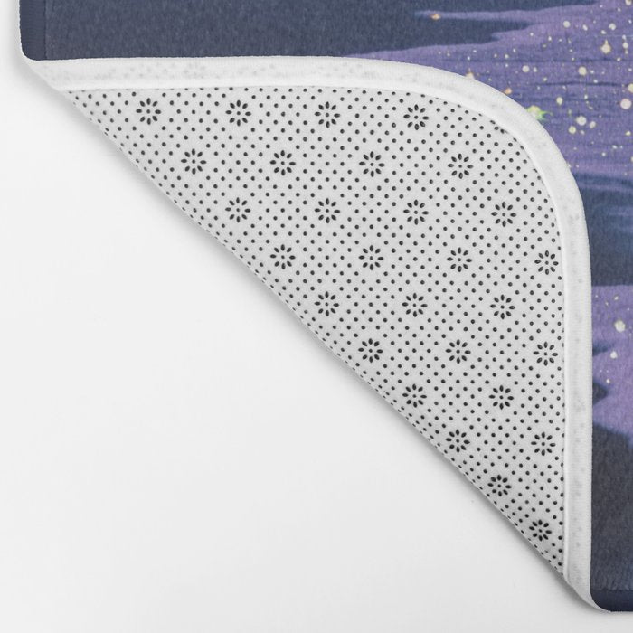 PURPLE MAGIC | seascape | glitter collage art | aesthetic of nature | yana potter digital art Bath Mat Gallery Image 2