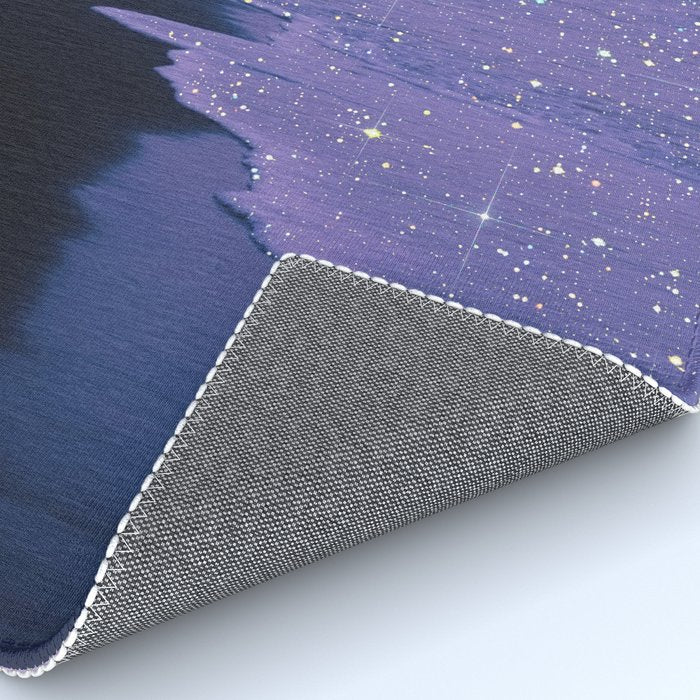 PURPLE MAGIC | seascape | glitter collage art | aesthetic of nature | yana potter digital art Rug Gallery Image 4