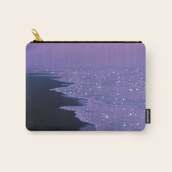 PURPLE MAGIC | seascape | glitter collage art | aesthetic of nature | yana potter digital art Carry All Pouch Gallery Image 1