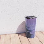 PURPLE MAGIC | seascape | glitter collage art | aesthetic of nature | yana potter digital art Travel Mug Gallery Image 4