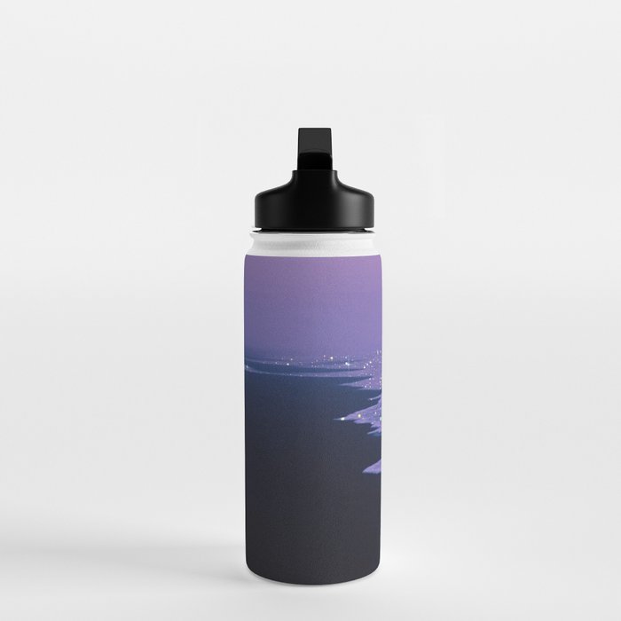 PURPLE MAGIC | seascape | glitter collage art | aesthetic of nature | yana potter digital art Water Bottle Gallery Image 3